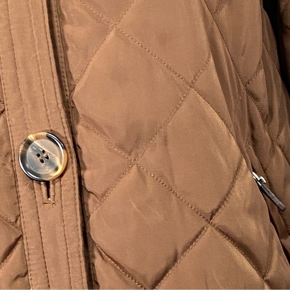 Vintage Talbots Bomber Jacket Brown Quilted Size Large - Picture 7 of 11